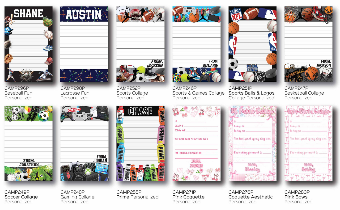 Personalized Camp Stationery Set